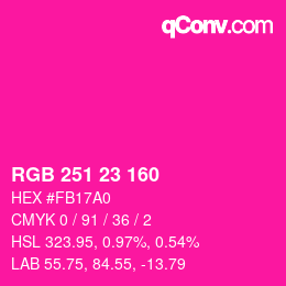 Color code: RGB 251 23 160 | qconv.com