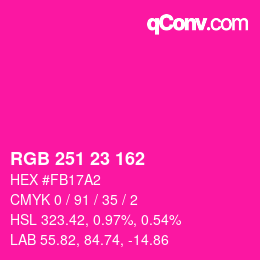 Color code: RGB 251 23 162 | qconv.com