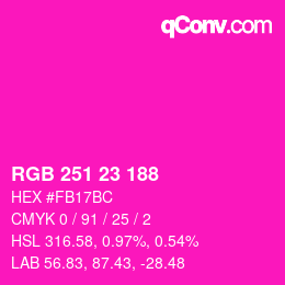 Color code: RGB 251 23 188 | qconv.com