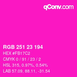 Color code: RGB 251 23 194 | qconv.com