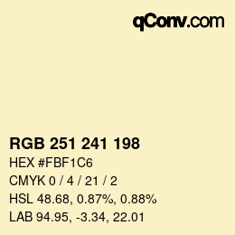 Farbcode: RGB 251 241 198 | qconv.com