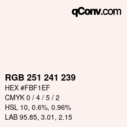 Color code: RGB 251 241 239 | qconv.com