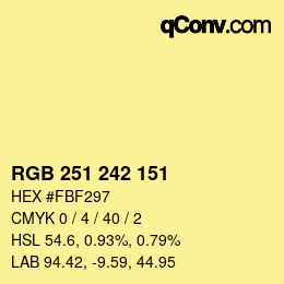 Color code: RGB 251 242 151 | qconv.com