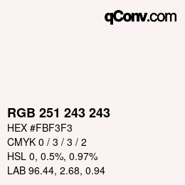 Color code: RGB 251 243 243 | qconv.com