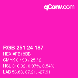 Color code: RGB 251 24 187 | qconv.com