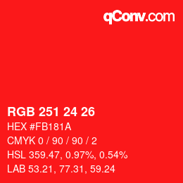 Color code: RGB 251 24 26 | qconv.com