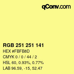 Color code: RGB 251 251 141 | qconv.com