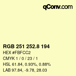 カラーコード: RGB 251 252.8 194 | qconv.com