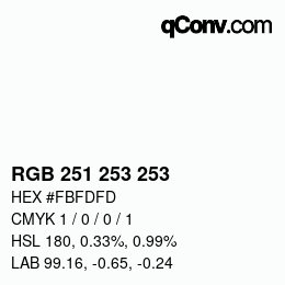 Code couleur: RGB 251 253 253 | qconv.com