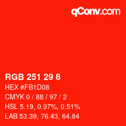 Color code: RGB 251 29 8 | qconv.com