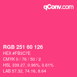 颜色代码: RGB 251 60 126 | qconv.com