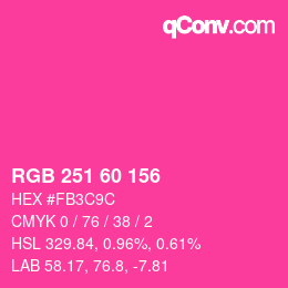 Color code: RGB 251 60 156 | qconv.com
