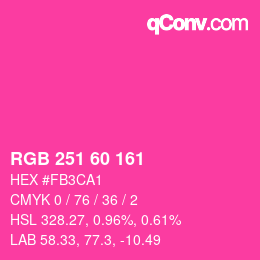 Color code: RGB 251 60 161 | qconv.com