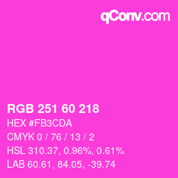 Color code: RGB 251 60 218 | qconv.com