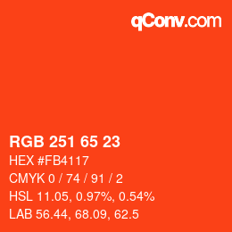 カラーコード: RGB 251 65 23 | qconv.com