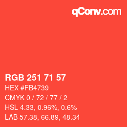 Color code: RGB 251 71 57 | qconv.com