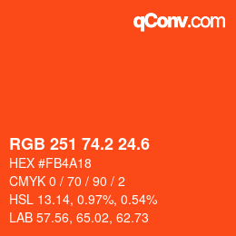 カラーコード: RGB 251 74.2 24.6 | qconv.com