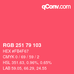 Color code: RGB 251 79 103 | qconv.com