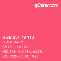 カラーコード: RGB 251 79 113 | qconv.com