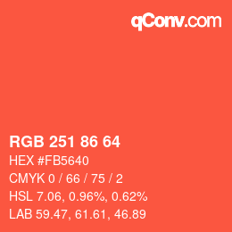 Código de color: RGB 251 86 64 | qconv.com