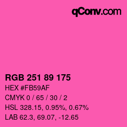 カラーコード: RGB 251 89 175 | qconv.com