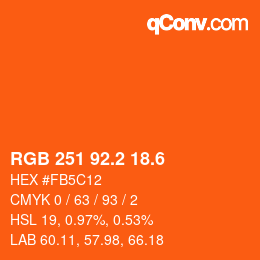 カラーコード: RGB 251 92.2 18.6 | qconv.com