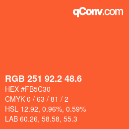 カラーコード: RGB 251 92.2 48.6 | qconv.com