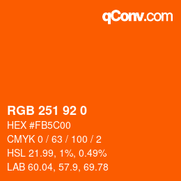 颜色代码: RGB 251 92 0 | qconv.com