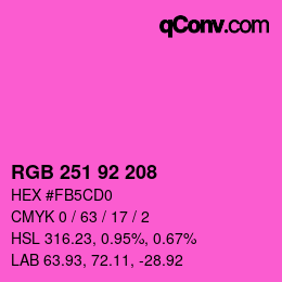 Color code: RGB 251 92 208 | qconv.com