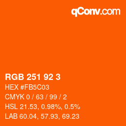 カラーコード: RGB 251 92 3 | qconv.com