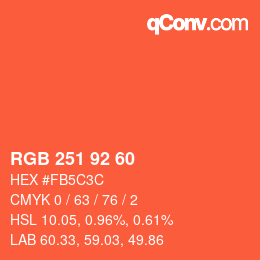 カラーコード: RGB 251 92 60 | qconv.com