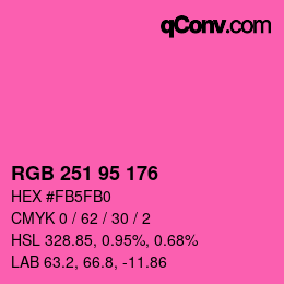 Código de color: RGB 251 95 176 | qconv.com