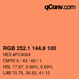 Color code: RGB 252.1 144.8 100 | qconv.com