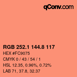 Color code: RGB 252.1 144.8 117 | qconv.com