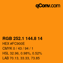 Color code: RGB 252.1 144.8 14 | qconv.com