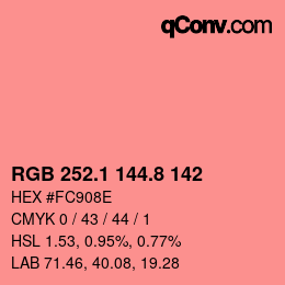 Color code: RGB 252.1 144.8 142 | qconv.com