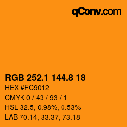Color code: RGB 252.1 144.8 18 | qconv.com