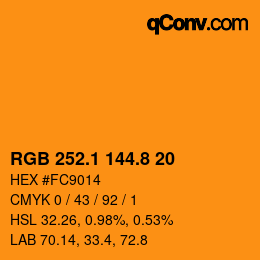 カラーコード: RGB 252.1 144.8 20 | qconv.com