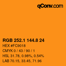 Color code: RGB 252.1 144.8 24 | qconv.com