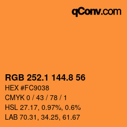 Color code: RGB 252.1 144.8 56 | qconv.com