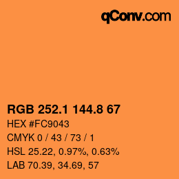 Color code: RGB 252.1 144.8 67 | qconv.com
