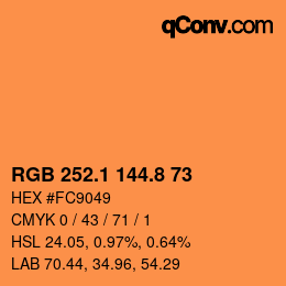 Color code: RGB 252.1 144.8 73 | qconv.com