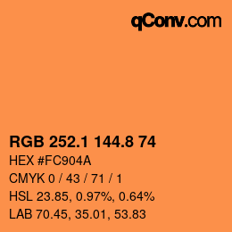 Color code: RGB 252.1 144.8 74 | qconv.com
