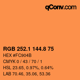 Color code: RGB 252.1 144.8 75 | qconv.com
