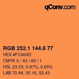 Color code: RGB 252.1 144.8 77 | qconv.com