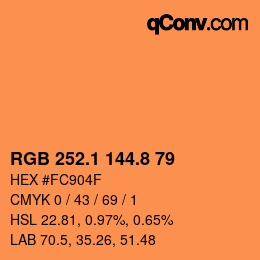Color code: RGB 252.1 144.8 79 | qconv.com