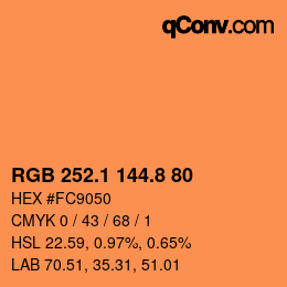 Color code: RGB 252.1 144.8 80 | qconv.com
