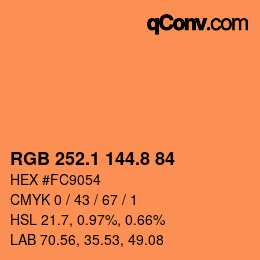 Color code: RGB 252.1 144.8 84 | qconv.com