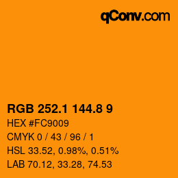 Color code: RGB 252.1 144.8 9 | qconv.com