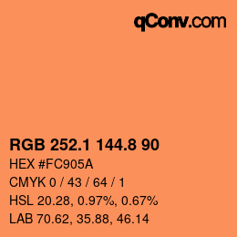 Color code: RGB 252.1 144.8 90 | qconv.com